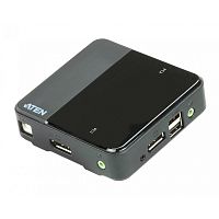 картинка переключатель kvm aten  cs782dp-at kvm+audio+usb 2.0,  1 user usb+displayport+audio =>  2 cpu usb+displayport+audio, со шнурами usb/audio 2х1.8м.+ dis от магазина Tovar-RF.ru