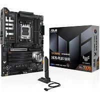 картинка asus tuf gaming x870-plus wifi (socket am5, atx,  4xddr5(192gb), hdmi, 1xpcie 5.0x16/1xpcie 4.0x16, 1xlan (2.5gbe), wi-fi 7, bt 5.4, 2xsata 6gb/s, 4xm.2, 2xtype-c, 7xusb 3.2, 1xusb 2.0) от магазина Tovar-RF.ru