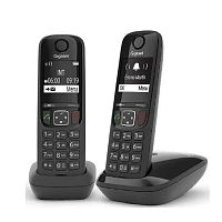 картинка gigaset [l36852-h2816-m201] as690(a) duo р/телефон dect rus черный (труб. в компл.:2шт) аон от магазина Tovar-RF.ru