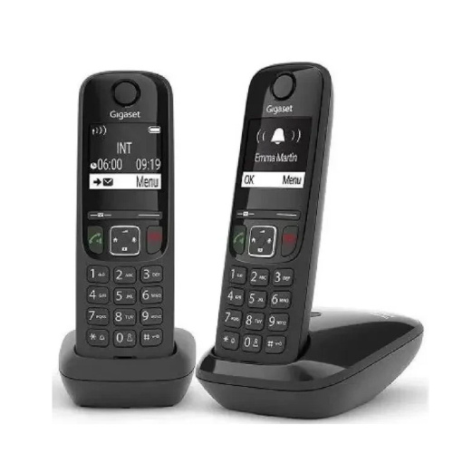 картинка gigaset [l36852-h2816-m201] as690(a) duo р/телефон dect rus черный (труб. в компл.:2шт) аон от магазина Tovar-RF.ru