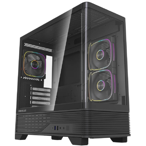 картинка Powercase Корпус Vision Micro M6B, Curved Glass, Type-C, 3x 120mm ARGB PWM Fan, чёрный, mATX  (CVMM6B-A3) от магазина Tovar-RF.ru