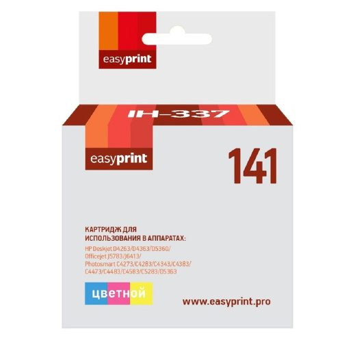 картинка easyprint cb337he картридж (ih-337) №141 для hp deskjet d4263/d5360/officejet j5783/j6413, цветной магазин Tovar-RF.ru являющийся официальным дистрибьютором в России картинка easyprint cb337he картридж (ih-337) №141 для hp deskjet d4263/d5360/officejet j5783/j6413, цветной от магазина Tovar-RF.ru