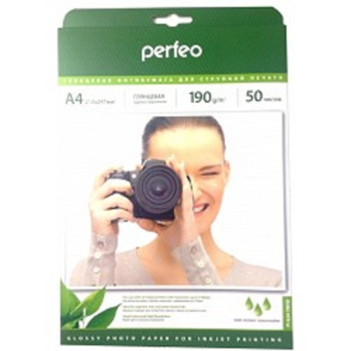картинка Perfeo PF-GLA4-190/50  Бумага Perfeo глянцевая , А4 190 г/м2 ,  50л от магазина Tovar-RF.ru
