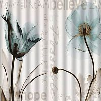 картинка Штора САНАКС 01-87 Штора с рисунком МАКИ, в ванную комнату, без колец - полиэстэр от магазина Tovar-RF.ru