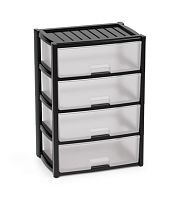 картинка Комод АЛЬТЕРНАТИВА М8763 Колорит 4-х секцион. широкий (чёрный) от магазина Tovar-RF.ru