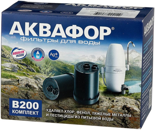картинка АКВАФОР Комплект картриджей В200 (умягчающий) для проточных фильтров ресурс:1000л (упак.:2шт) от магазина Tovar-RF.ru