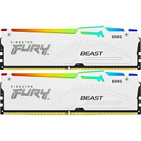 картинка kingston ddr5 dimm  64gb 6000mt/s cl36 (kit of 2) fury beast white rgb expo от магазина Tovar-RF.ru