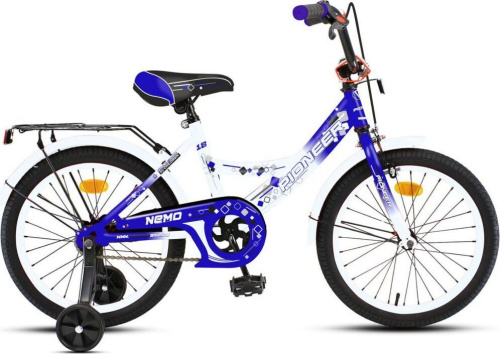 картинка велосипед pioneer nemo 18" white-blueот магазина Tovar-RF.ru