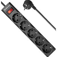 картинка defender фильтр es largo 5.0 м, 5 розеток, черный [99499] от магазина Tovar-RF.ru
