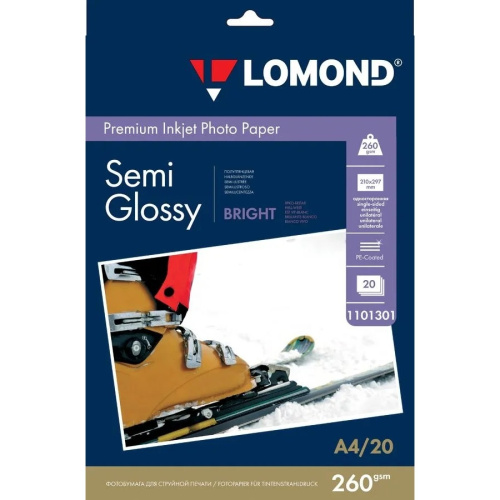 картинка 1103301  LOMOND  Полуглянцевая фотобумага A4, 260г/м2, 20 л.  от магазина Tovar-RF.ru
