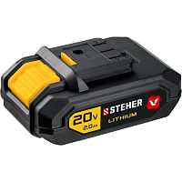 картинка STEHER Аккумуляторная батарея, 20В 2 Ач Li-Ion тип V1  [V1-20-2] от магазина Tovar-RF.ru