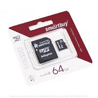 картинка карта памяти smartbuy (sb64gbsdcl10-01le) microsdxc 64gb class10 le + адаптер от магазина Tovar-RF.ru