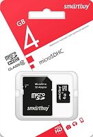 картинка карта памяти smartbuy (sb4gbsdcl10-01) microsdhc 4gb class10 + адаптер от магазина Tovar-RF.ru