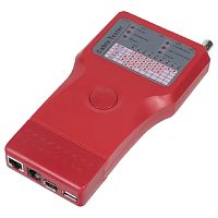 картинка cabeus ct-slt-5-1 тестер для витой пары, коаксиала, телефона, usb, 1394 (батарея в комплекте, светодиод состояния) от магазина Tovar-RF.ru