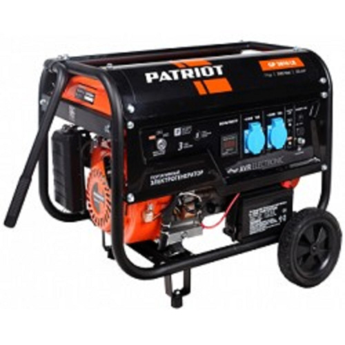 картинка Генератор бензиновый PATRIOT  GP 3810LE [474101550] {Двигатель: 4т, OHV, АИ-92, 210 сс, 7.0 л.с; Мощность ном/макс: 2.8/3.0 кВт; Объём бака: 15 л;Розетки: 2 евро 16А; Вес: 49 кг;} от магазина Tovar-RF.ru