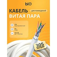 картинка кабель витая пара bion bcl-f5480-181 f/utp, кат.5e, 4x2x0,48 мм awg 24, медь, одножильный, pvc, для внутренней  прокладки, 305м, серый от магазина Tovar-RF.ru