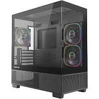 картинка powercase корпус vision micro s4b, tempered glass, type-c, 3x 120mm argb pwm fan, argb+pwm hub, чёрный, matx  (cvmmshb-a3) от магазина Tovar-RF.ru