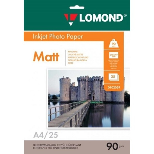картинка LOMOND 0102029 Фотобумага Односторонняя Матовая, 90г/м2, A4 (21X29,7см)/25л. для струйной печати. магазин Tovar-RF.ru являющийся официальным дистрибьютором в России картинка LOMOND 0102029 Фотобумага Односторонняя Матовая, 90г/м2, A4 (21X29,7см)/25л. для струйной печати. от магазина Tovar-RF.ru