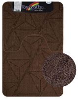 картинка Коврик для ванной САНАКС 00849 Коврик в ванную CROSS-LOOP, двойной, КОРИЧНЕВЫЙ,однотонный, 500х800, 500х400 мм,100% полиэстер от магазина Tovar-RF.ru