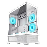 картинка gamemax корпус vista aw white без бп (mid-tower,бел.,зак. стекло, usb3.0, type-c, 6*120argb+cont) от магазина Tovar-RF.ru