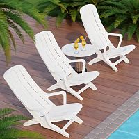 картинка Мебель из пластика АЛЬТЕРНАТИВА М8899 кресло-шезлонг (белый) 3 положения спинки от магазина Tovar-RF.ru