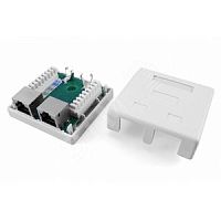 картинка hyperline sb1-2-8p8c-c6-sh-wh розетка компьютерная rj-45(8p8c), категория 6, экранированная, двойная, внешняя, dual idc от магазина Tovar-RF.ru