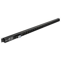 картинка exegate ex300290rus вертикальный блок розеток с автоматом защиты exegate serverpro pdu-v219 al-10c1910s-t-1p (19", 1u, алюминий, 10 iec 320 c19, 10 schuko, клеммная колодка, 16a, автомат защиты, черны от магазина Tovar-RF.ru