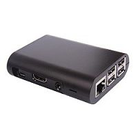картинка raspberry 41433 корпус pi 3/pi 2 model b/ model b+ (black) овальный, на винтах (41433) от магазина Tovar-RF.ru