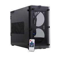 картинка gamemax [stratos itx] без бп (черн., mini-itx, зак.стекло,usb3.0, 2*120 вент+пульт) от магазина Tovar-RF.ru