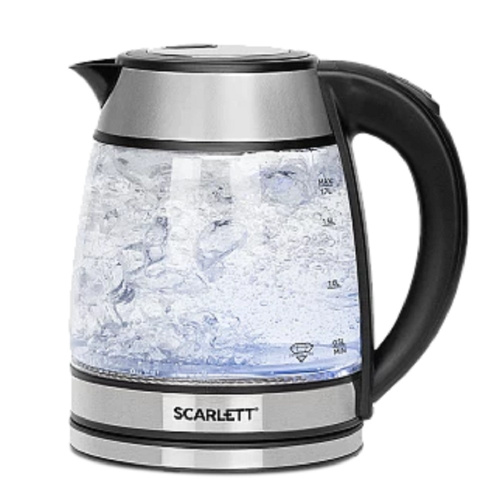 картинка чайник электрический scarlett sc-ek27g54, 1800вт, серебристый и черный магазин Tovar-RF.ru являющийся официальным дистрибьютором в России картинка чайник электрический scarlett sc-ek27g54, 1800вт, серебристый и черный от магазина Tovar-RF.ru