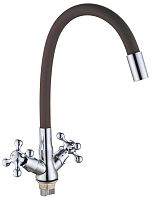 картинка Смеситель GOTA ROCIO G095538-GOTA Barcelona Смеситель д/кухни с 2-мя рукоятками с высоким силиконовым изливом, креп. гайка серый от магазина Tovar-RF.ru