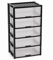 картинка Комод АЛЬТЕРНАТИВА М8764 Колорит 5-ти секцион. широкий (чёрный) от магазина Tovar-RF.ru