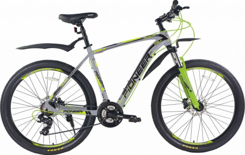 картинка велосипед pioneer eagle 27,5" al/20" gray-green-blackот магазина Tovar-RF.ru