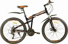 картинка велосипед pioneer shuttle 26"/17" black-orange-whiteот магазина Tovar-RF.ru
