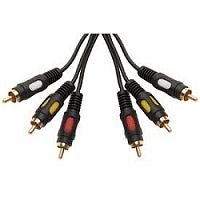 картинка Rexant (17-0212) Шнур 3RCA Plug - 3RCA Plug  1.5М  (GOLD) от магазина Tovar-RF.ru