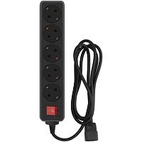 картинка pc pet сетевой фильтр ap01006-e-b 1.8м (5 розеток, входн.вилка iec 320,выход.роз.euro/rus), черный {619892} от магазина Tovar-RF.ru