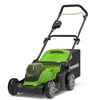 картинка Greenworks G24X2LM41K2x Газонокосилка аккумуляторная, 2*24V, 41 см, с 2хАКБ 4Ач и ЗУ [2512607UD] от магазина Tovar-RF.ru