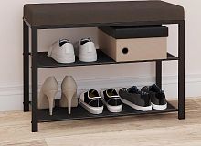 картинка Банкетка ЗМИ Банкетка Торонто 23S (TORONTO 23S banquet&shoes) цвет каркаса черный, цвет сиденья серый БТ23СЧС от магазина Tovar-RF.ru
