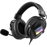 картинка defender игровая гарнитура flux черный, rgb, провод 2 м [62480] от магазина Tovar-RF.ru