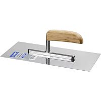 картинка ЗУБР Эксперт 130х280 мм гладилка штукатурная нержавеющая с деревянной буковой ручкой. Серия Профессионал. [0806_z01] от магазина Tovar-RF.ru