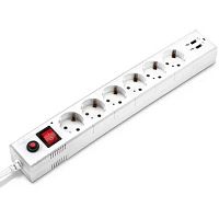 картинка buro сетевой фильтр, 6 розеток, 1.8 метра, (bu-sp1.8_usb_2a-w), белый (коробка) {992309} от магазина Tovar-RF.ru