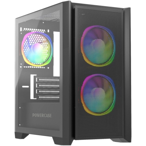 картинка Powercase Alisio Micro Z3B ARGB, Tempered Glass, 3x 120mm ARGB fan, чёрный, mATX  (CAMZB-A3) от магазина Tovar-RF.ru