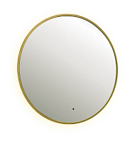 картинка Зеркало SHINE 80х80 см, метал. рама, золото, беск. сенсор,  LED-подсветка, диммер от магазина Tovar-RF.ru