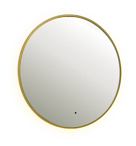 картинка Зеркало SHINE 80х80 см, метал. рама, золото, беск. сенсор, LED-подсветка, диммер магазин Tovar-RF.ru являющийся официальным дистрибьютором в России картинка Зеркало SHINE 80х80 см, метал. рама, золото, беск. сенсор, LED-подсветка, диммер от магазина Tovar-RF.ru