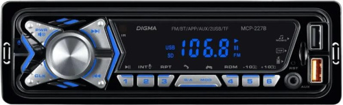 картинка автомагнитола digma mcp-227b 1din 2x45вт bt5.0 usb2.0 aux 2 пду от магазина Tovar-RF.ru являющимся официальным дистрибьютором в России картинка автомагнитола digma mcp-227b 1din 2x45вт bt5.0 usb2.0 aux 2 пду от магазина Tovar-RF.ru