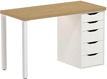 картинка ГУД ЛАКК S03457К Ингар 1/5Т стол письменный 120x75x55, дуб скандинавский/белый от магазина Tovar-RF.ru